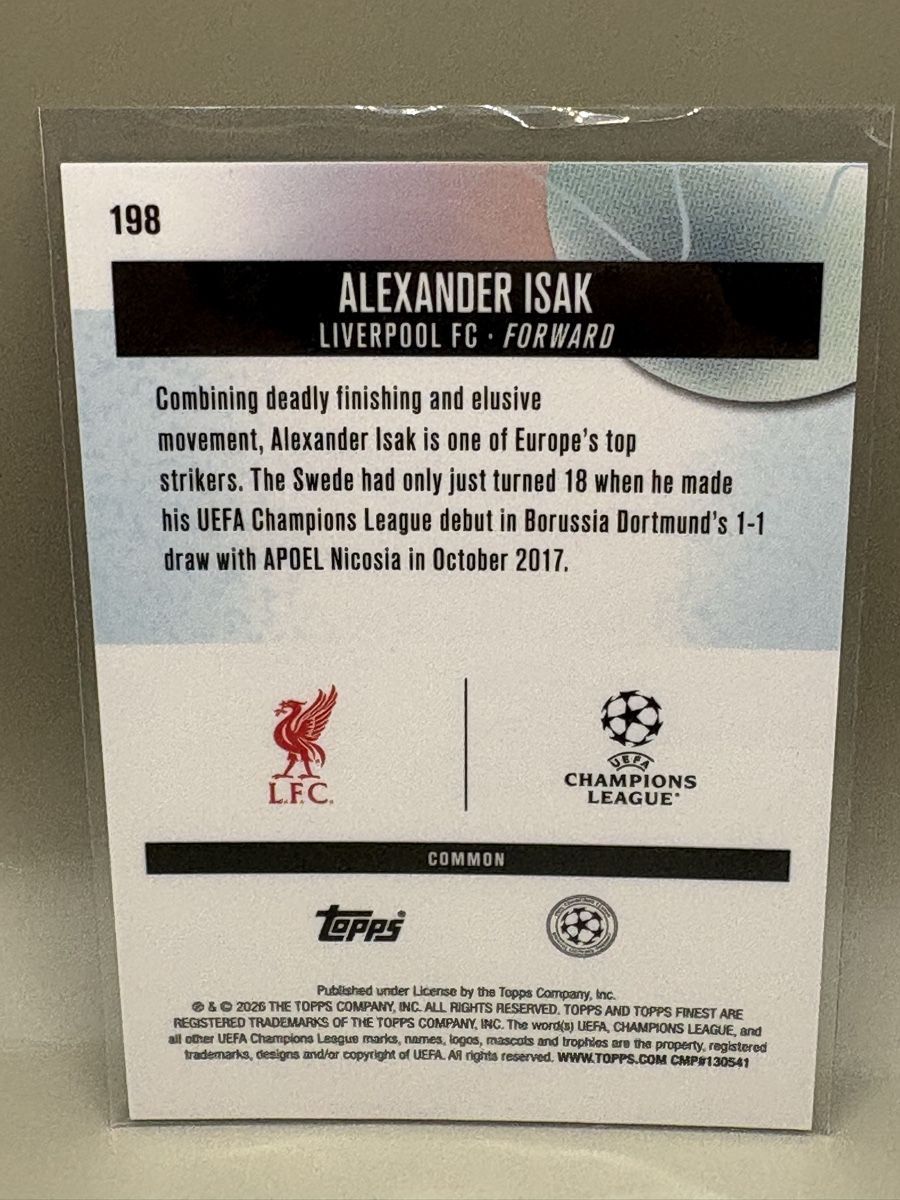 Topps Carte collezionabili: Topps Finest - Alexander Isak – Nuovo (secondo la descrizione) da Oberbuchsiten venduto da Bananefrappe93 1