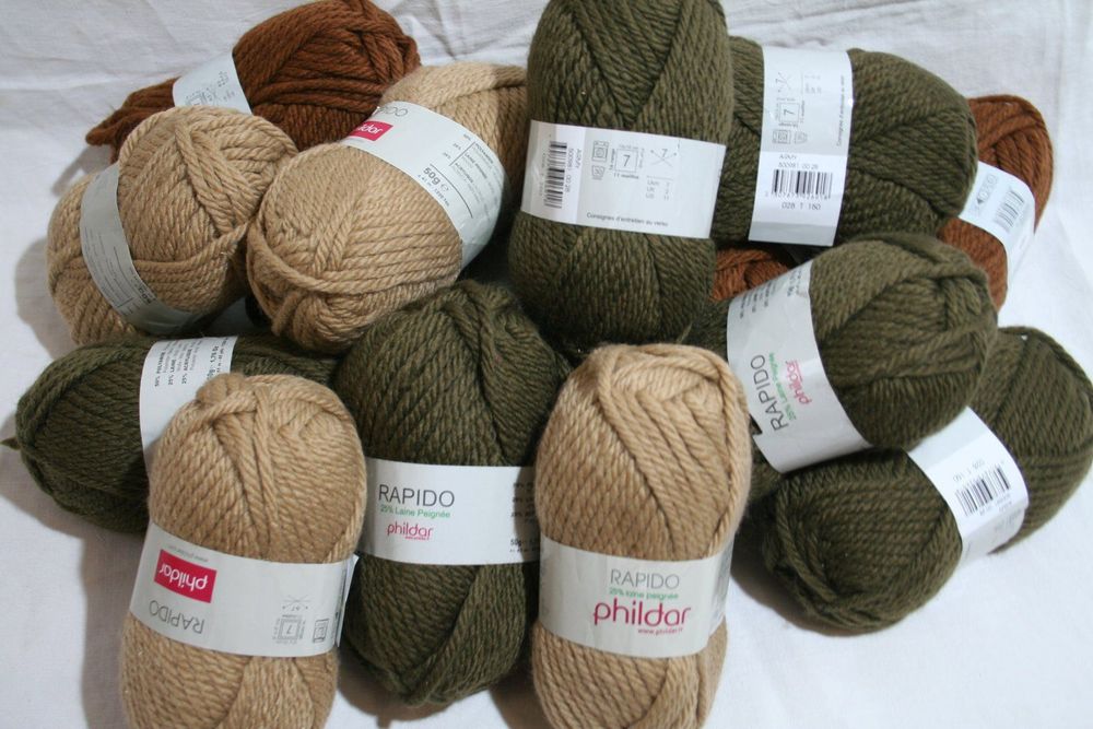 6 Pelotes De Laine Phildar RapidO Sable Beige - Aiguille 7, Acrylique, Neuves
