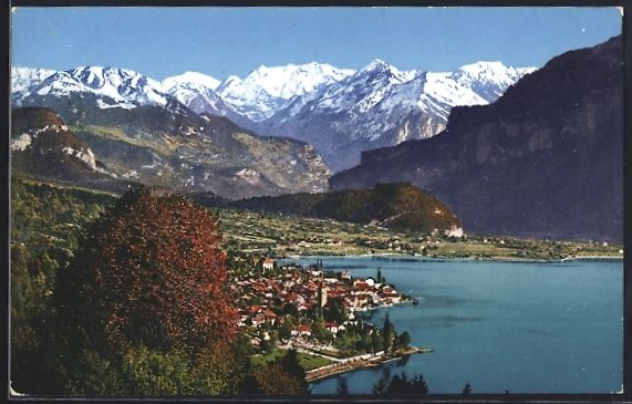 Cartoline postali: Brienz, Gesamtansicht mit Haslibergen au – Usato da Berlin venduto da bartko-reher