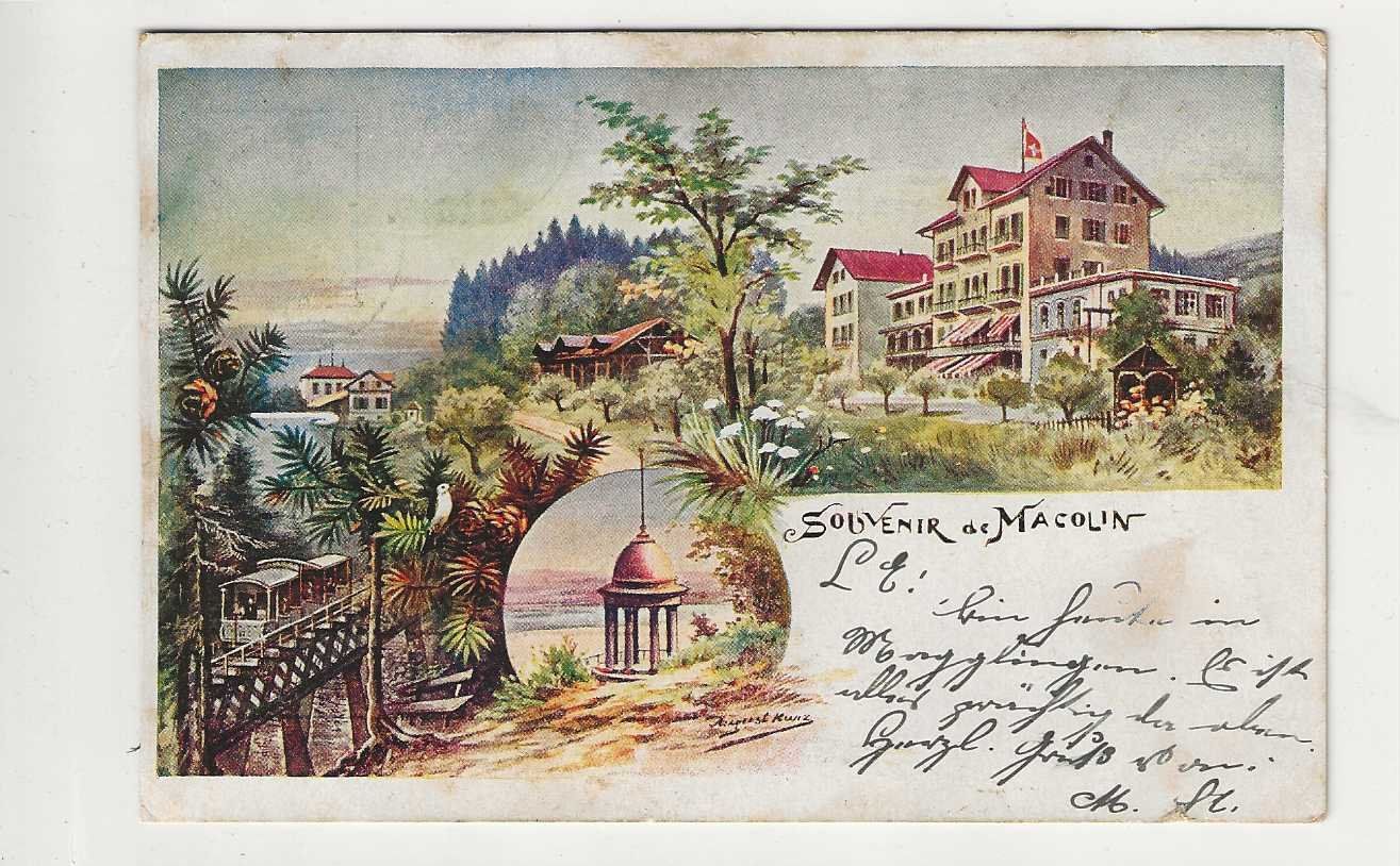 Cartoline postali: Macolin, Magglingen, Litho, 1900 – Usato da Spiez venduto da Niesen20