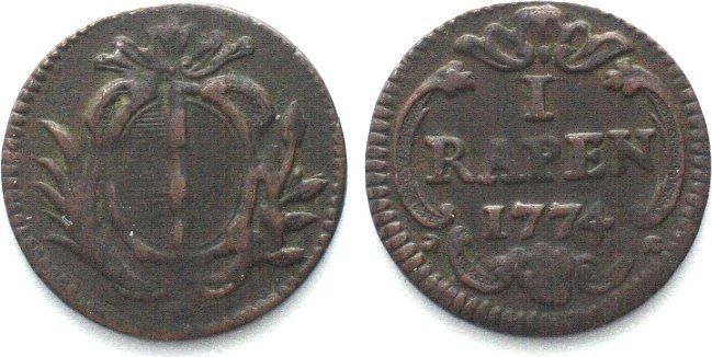 Tutti le monete: LUZERN Rappen 1774 Kupfer ss+ – Usato da Riehen venduto da sesambestcoins2004