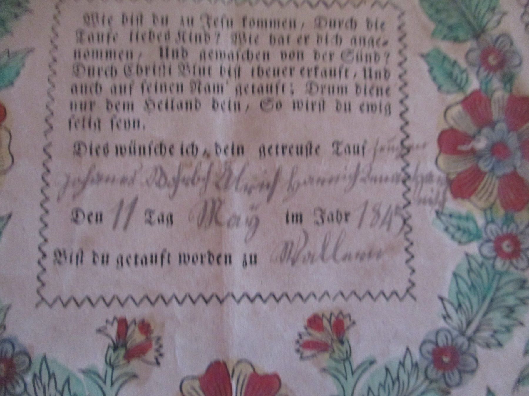 Dokumente: Taufzettel 1845 – Gebraucht aus Birsfelden von alles-muss-raus 1