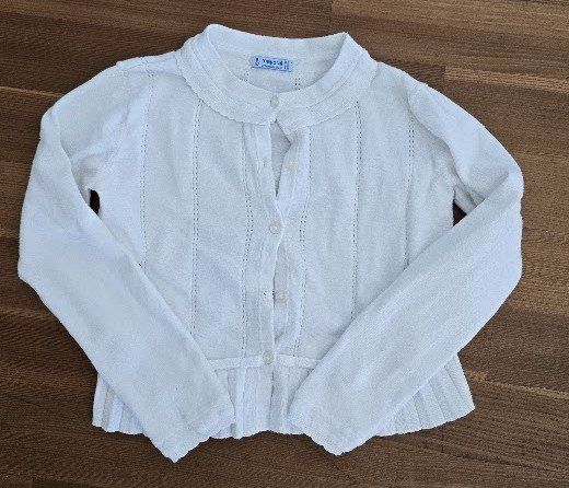 Mayoral Vestes & Manteaux: Mayoral Strickjacke Gr. 128, weiss – D'occasion à Meggen par Scollection 1