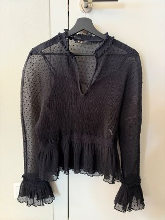 Maje schwarze transparente Bluse – Grösse 1