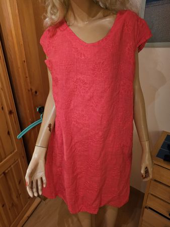rotes ,leichtes Leinenkleid/Sommerkleid