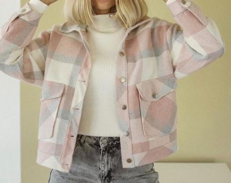 Karojacke / rosa /weiss /grau Gr M-L, Atelier Beliz