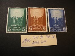 1944 VATIKAN HILFSWERK, SATZ Mi 96-98, POSTFRISCH*/falz