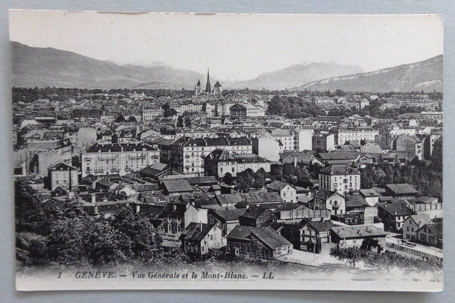 Ansichtskarten: Genève - Vue générale et le Mt-Blanc – Gebraucht aus Fétigny von Billy2miny
