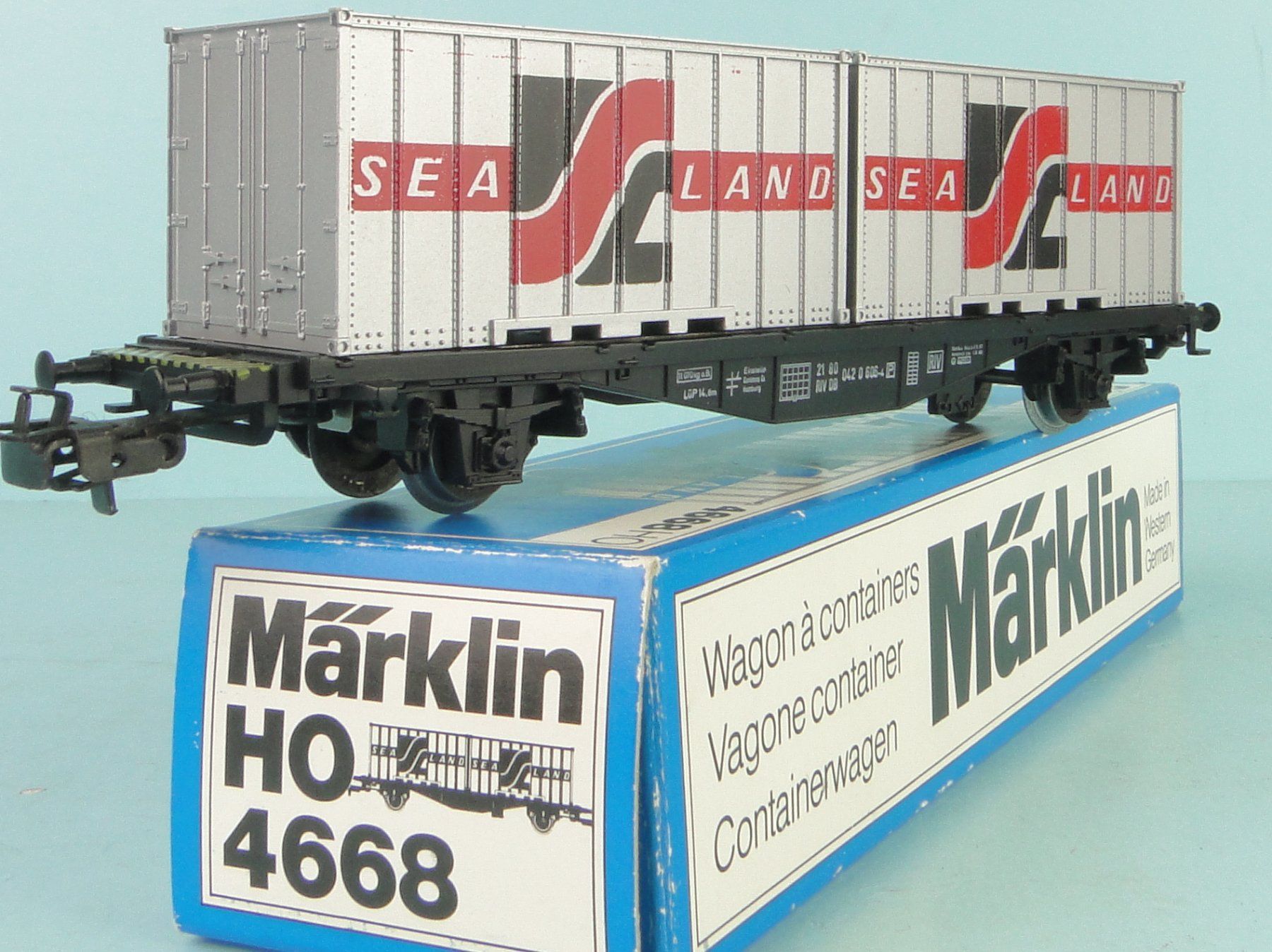Märklin Modellini di ferrovie: Märklin 4668 H0 Sea Land – Usato da Bülach venduto da cann11