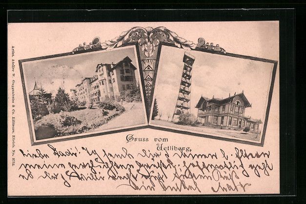 Cartoline postali: Uetliberg, Gruss mit Blick auf ein gross – Usato da Berlin venduto da bartko-reher