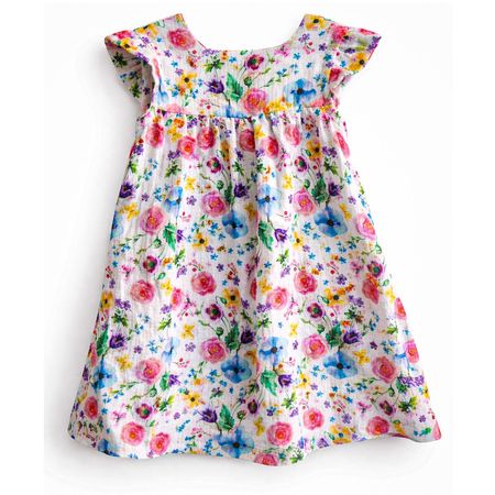 Sommer Kleid aus Musselin mit Blumen Gr.92/98 - NEU