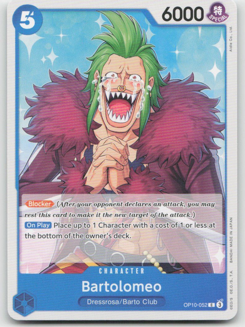 Bandai Carte collezionabili: One Piece Bartolomeo OP10-052 C – Usato da Lugano venduto da VlaseCard