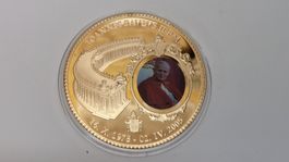 Gedenkmünze Papst Johannes Paul II, vergoldet (S8)