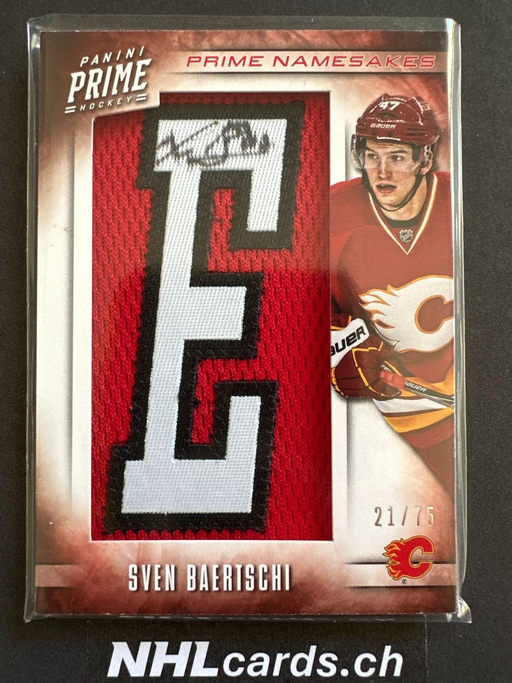 NHL Carte collezionabili: Sven Baertschi NHL Rookie Auto Letter Patch Card /75 – Usato da Belp venduto da nhlcards.ch