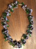 GABLONZERGLASBLÜTEN COLLIER.Violettfarbe