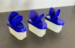 Tupperware Gewürzstreuer 3er Set blau/transparent 