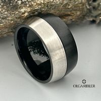 Edelstahl Ring 2 farbig,  Ringgrösse 60