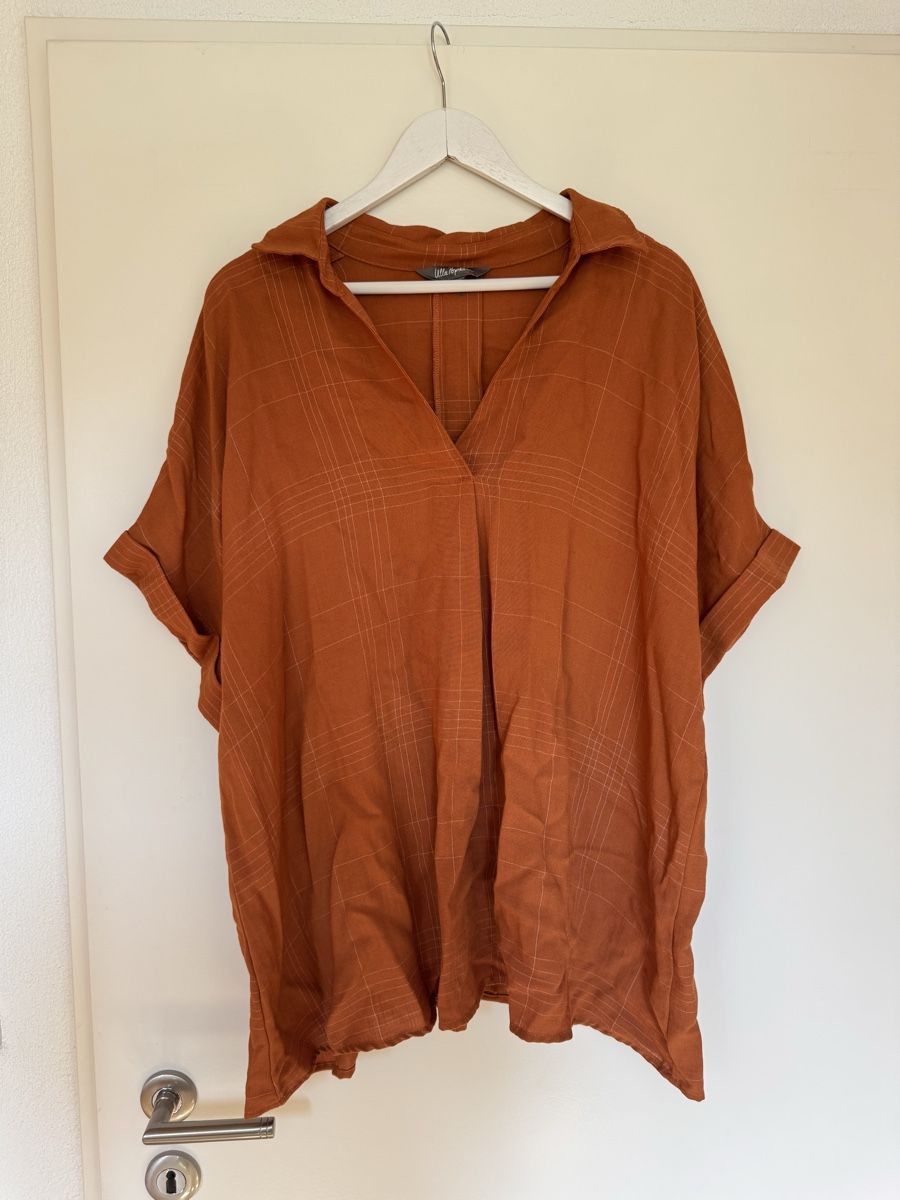 Ulla Popken Camicette: Bluse Ulla Popken kariert orange Grösse 50/52 – Usato da Turbenthal venduto da elizameise
