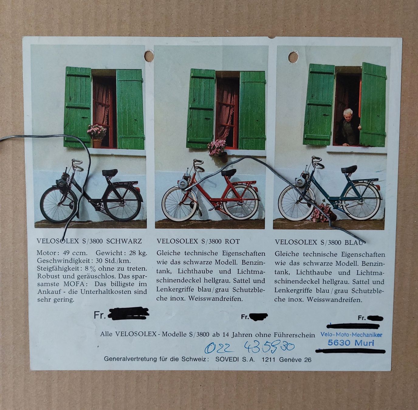 Solex Ciclomotori: Prospekt Solex 3800 Velosolex – Usato da Schenkon venduto da TG10 1