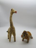 Vintage Stofftier-Duo Löwe & Giraffe