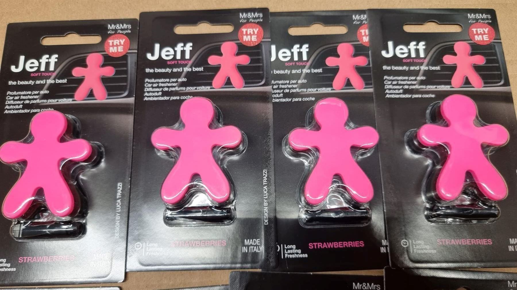 Spray per ambienti: 8 x Mr&Mrs Autoduft Jeff Erdbeere – Nuovo e nell'imballaggio originale da Rebstein venduto da James-Dean 1