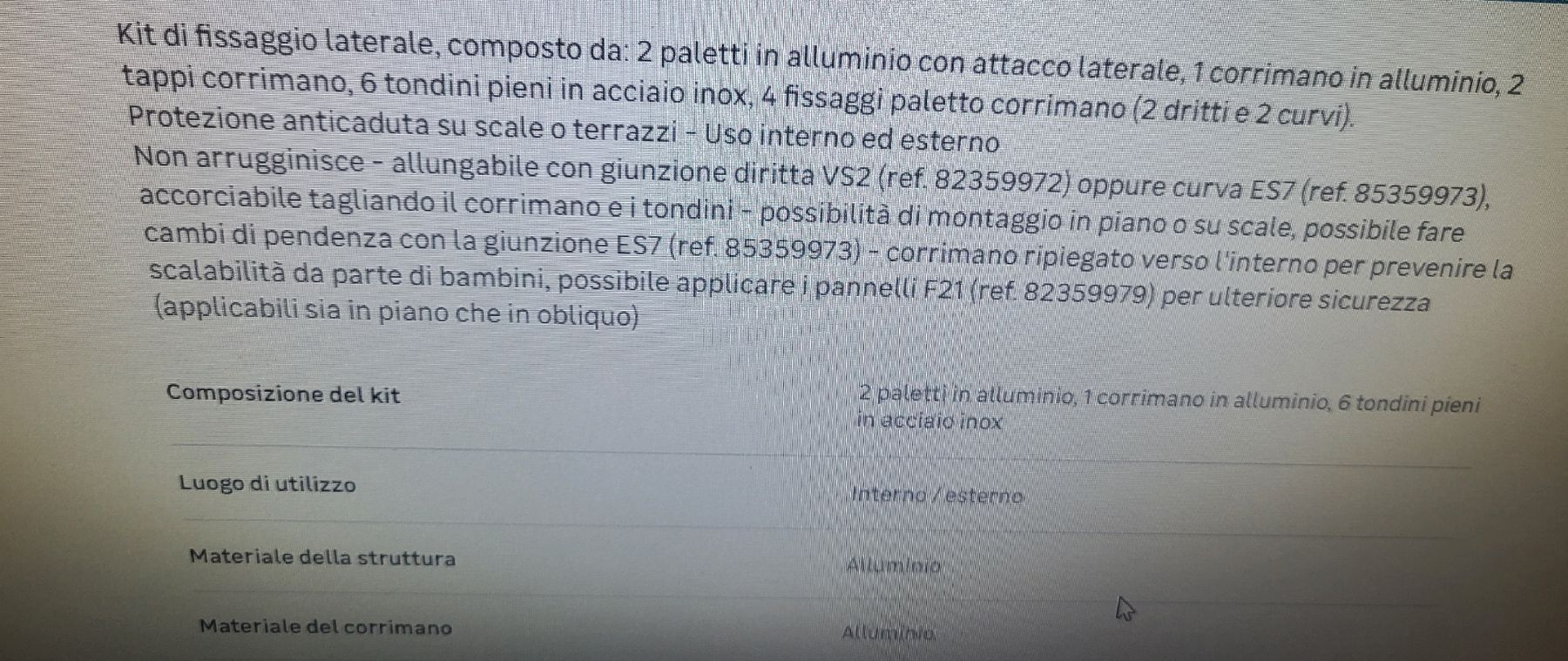 Eisenwaren: Kit per balaustra in alluminio argento e grigio – Gebraucht aus Giubiasco von fas_b82x 4