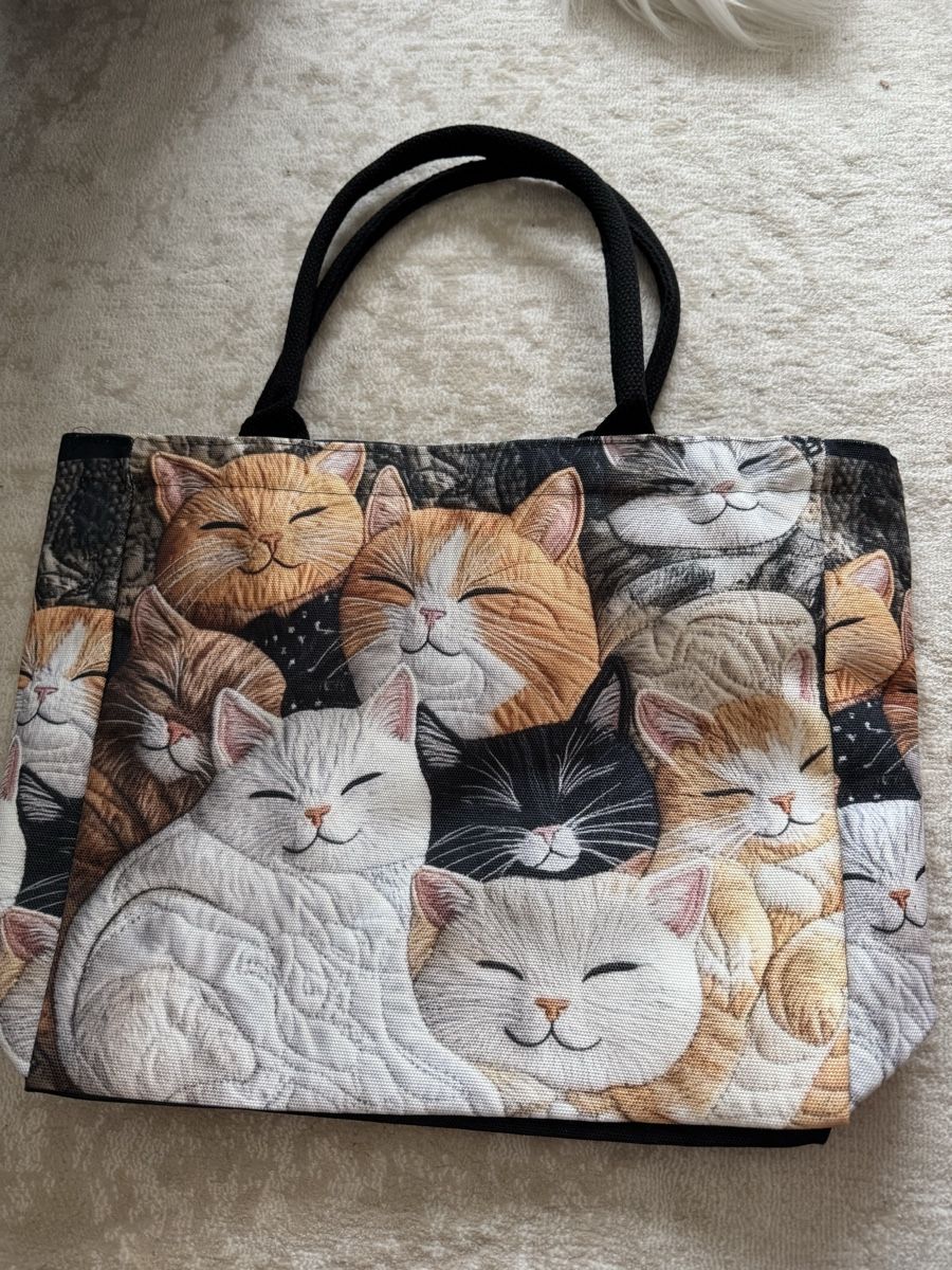 Taschen für Damen: Tote Bag Cat Print – Neu und originalverpackt aus Zürich von di_archive