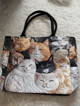 Tote Bag Cat Print