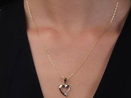 Herzanhänger aus 375 9 Karat Bicolor Gelbgold