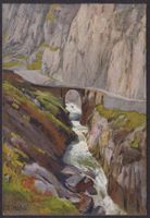Andermatt Teufelsbrücke Künstlerkarte E. Hodel