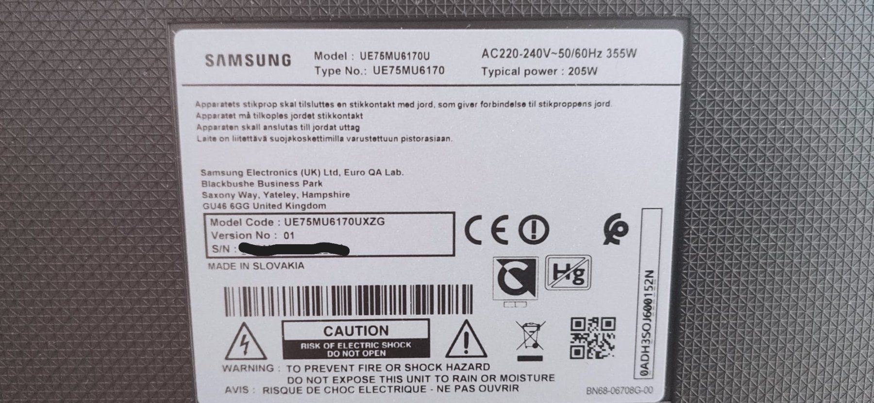Televisori: TV Samsung 75" défectueuse – Difettoso da Tramelan venduto da Ptutu1 4