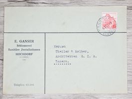 CL01 Enveloppe + Timbre Suisse 1942