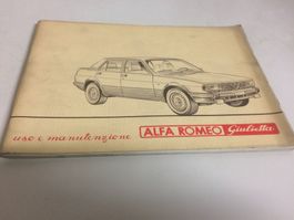 ALFA ROMEO GIULIETTA LIBRETTO USO E MANUTENZIONE 12/81