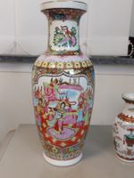 Asiatische Vintage Vase, China, Rose Mandarin, handbemalt