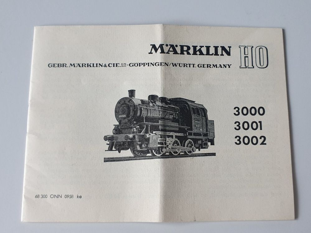 Märklin HO - 3000 / 3001 / 3002 - notice / Anleitung | Kaufen auf Ricardo