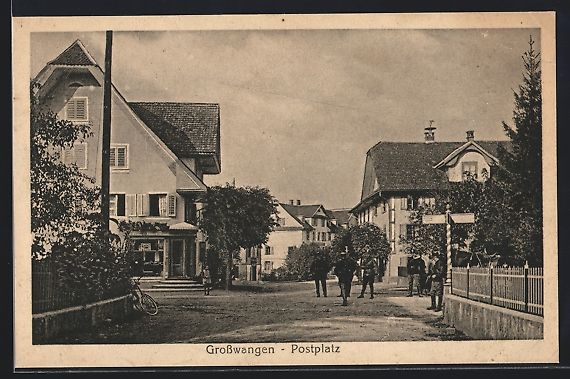 Cartoline postali: AK Grosswangen, Postplatz – Usato da Berlin venduto da bartko-reher