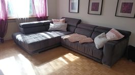 Ecksofa grau L-Form Masse 310 cm mal 225 cm gebraucht