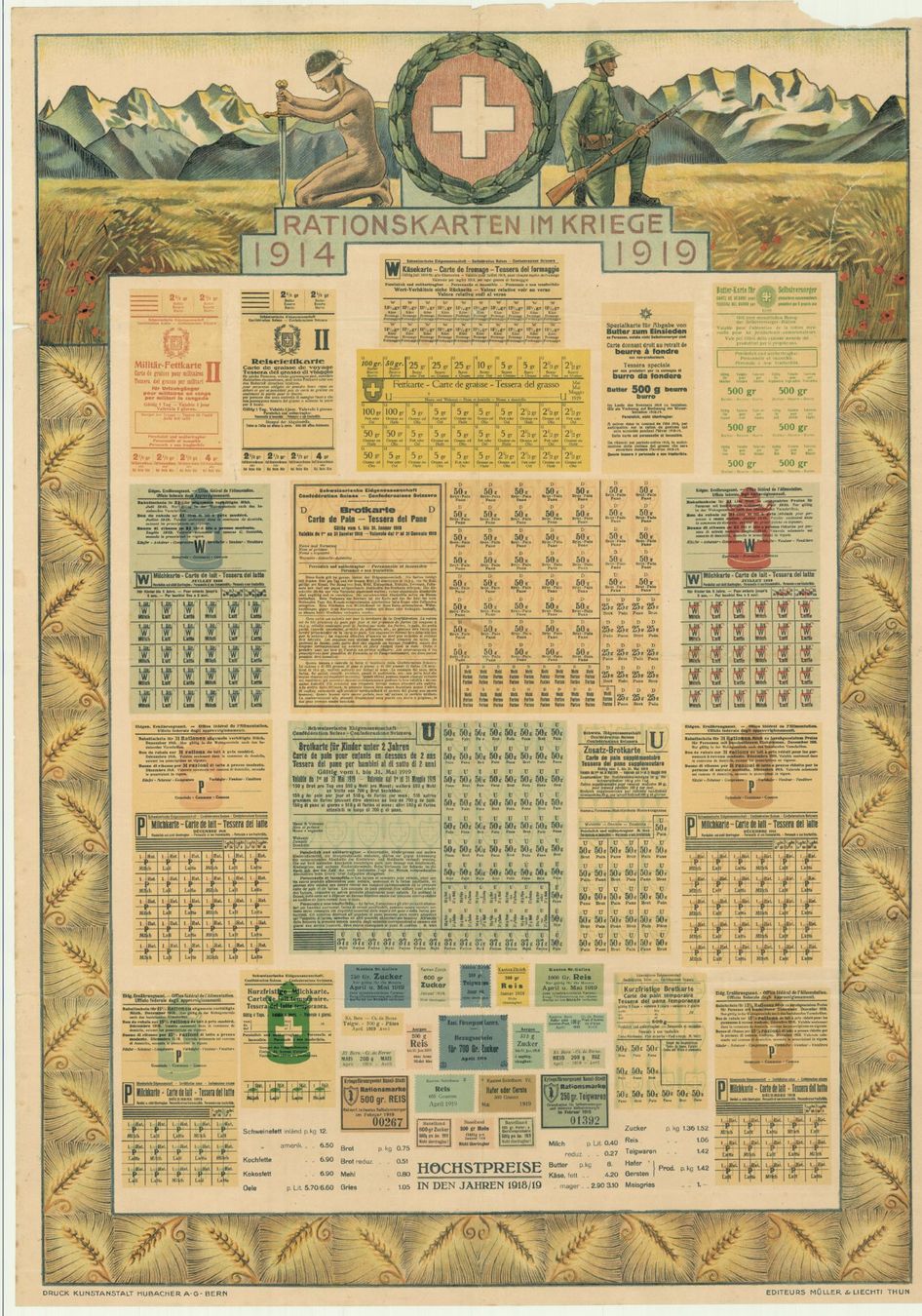 Foto & Immagini: Rationenkarte 1914 - 1919, Plakat – Usato da Wettingen venduto da Jodokandrea