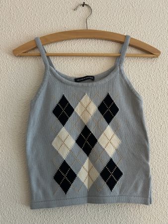 Top Brandy Melville Argyle bleu clair - Taille Unique