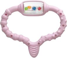 Curaprox Baby Beissring mit Massage-Zahnbürste rosa OVP