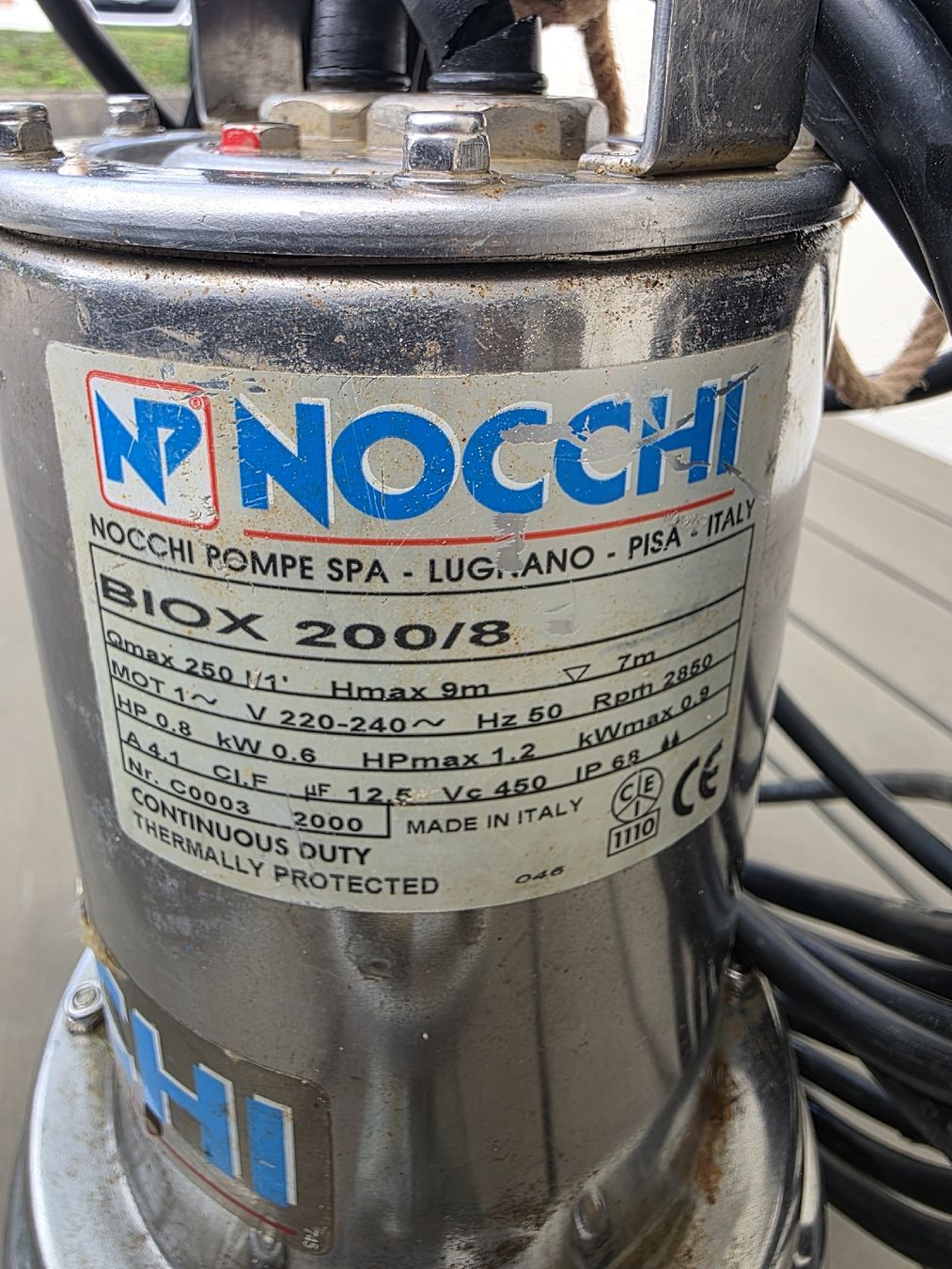 Pompe & Parti di ricambio: Schmutzwasserpumpe NOCCHI Biox 200/8 – Difettoso da Günsberg venduto da chevi412 1