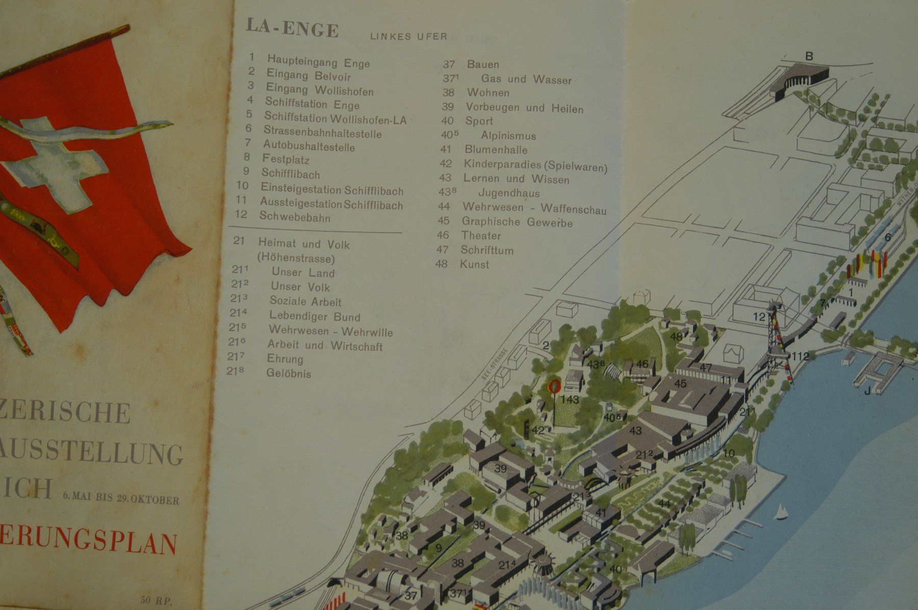 Documenti: Landesausstellung 1939 Orientierungsplan – Usato da Herisau venduto da Wisen 3