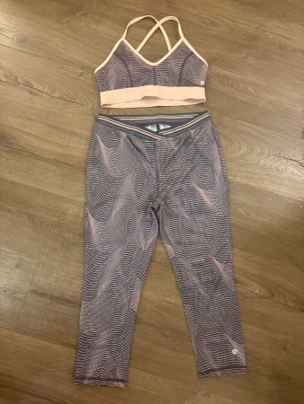 Bustier und Sporttights - rosa/grau gemustert - Grösse S, 38