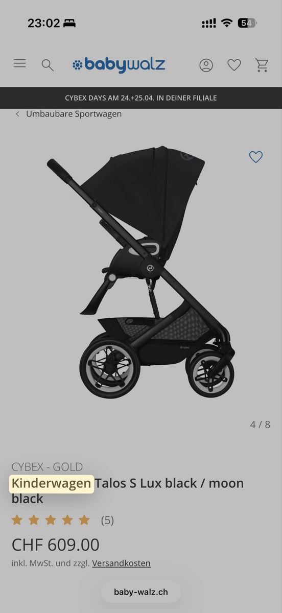 Cybex Carrozzine: Cybex Talos S Lux – Usato da Wiesendangen venduto da Bebel88 4