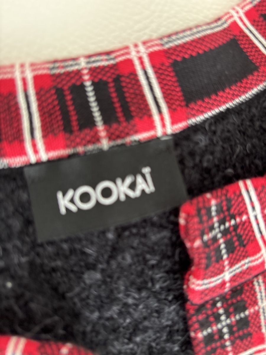 Kookai Giacche: Kookai Strickjacke, schwarz mit Karomuster, Grösse 36 – Usato da langenthal venduto da rundholz7 6