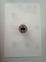Rubber stamp: cupcake with candle - birthday crafting
