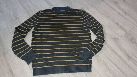 Herbstlicher Herrenpullover, gestreift, Gr. M wenig getragen