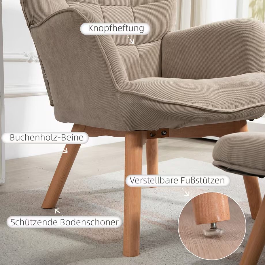 Sessel: Ohrensessel Sessel Homcom – Neu (gemäss Beschreibung) aus Zollikofen von olivgallen 3