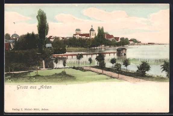 Ansichtskarten: AK Arbon, Ortspartie mit Anleger – Gebraucht aus Berlin von bartko-reher