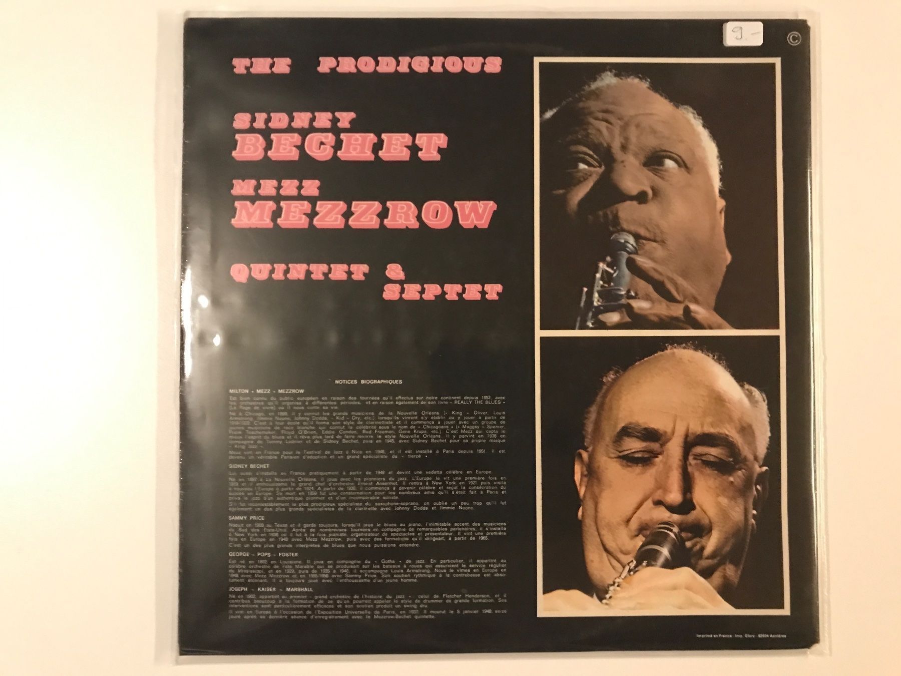 Dischi in vinile: The Prodigious Bechet- Mezzrow Quintet & Septet Doppel-LP – Usato da Gutenswil venduto da Hamzian 1